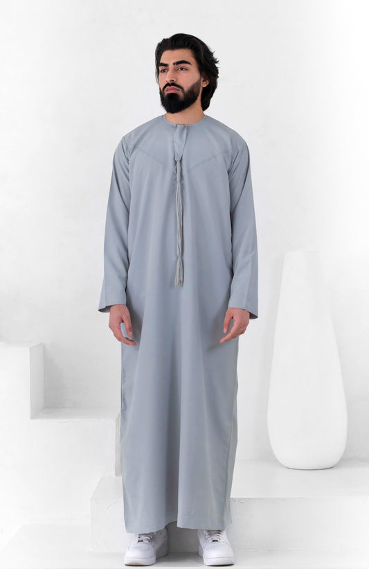 Premium Emirati Thobe: Storm Grey