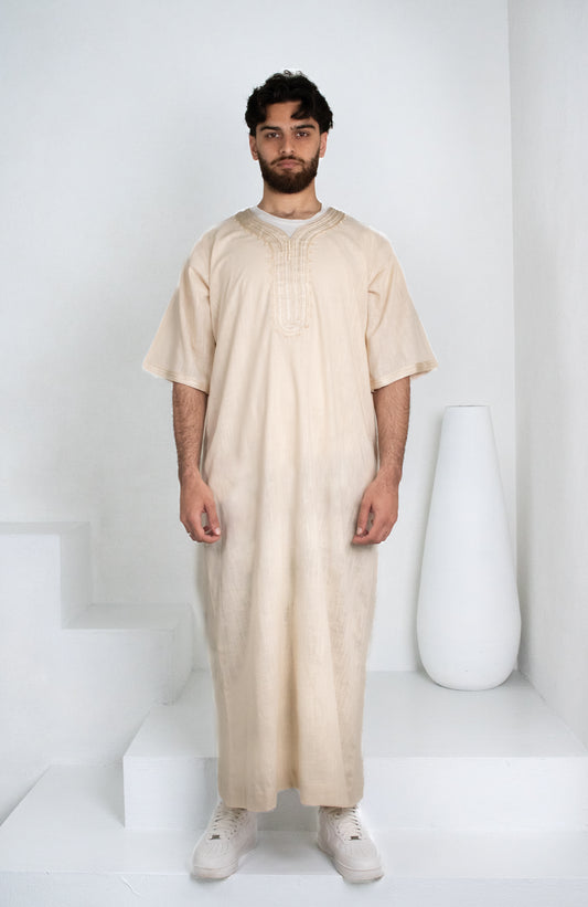 Premium Linen Moroccan Thobe: Classic Linen