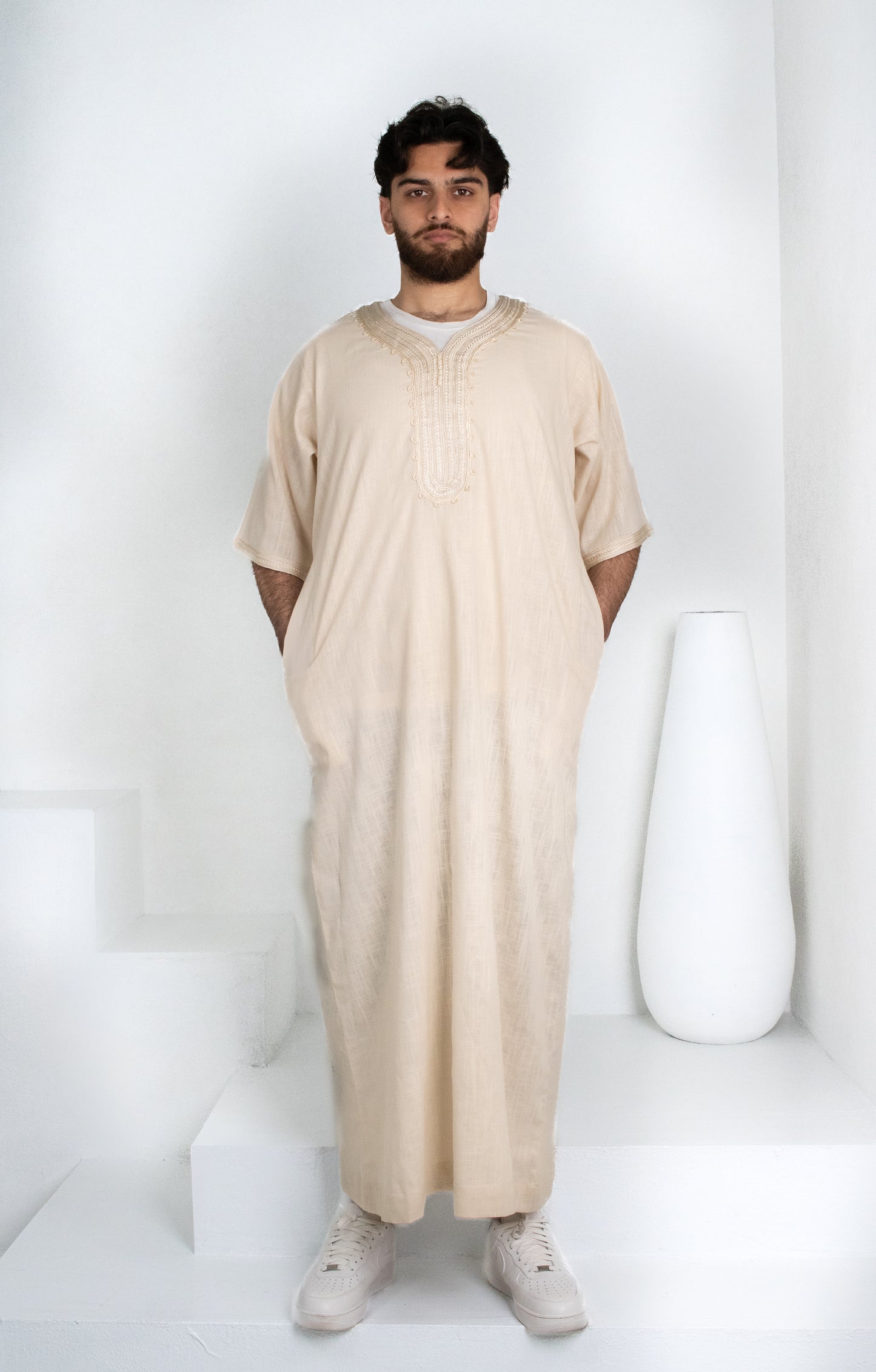 Premium Linen Moroccan Thobe: Classic Linen