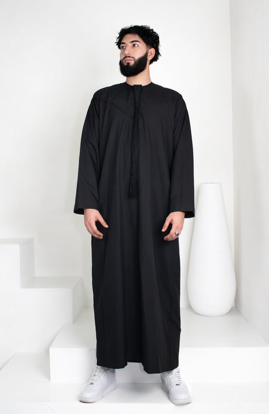 Premium Emirati Thobe: Black