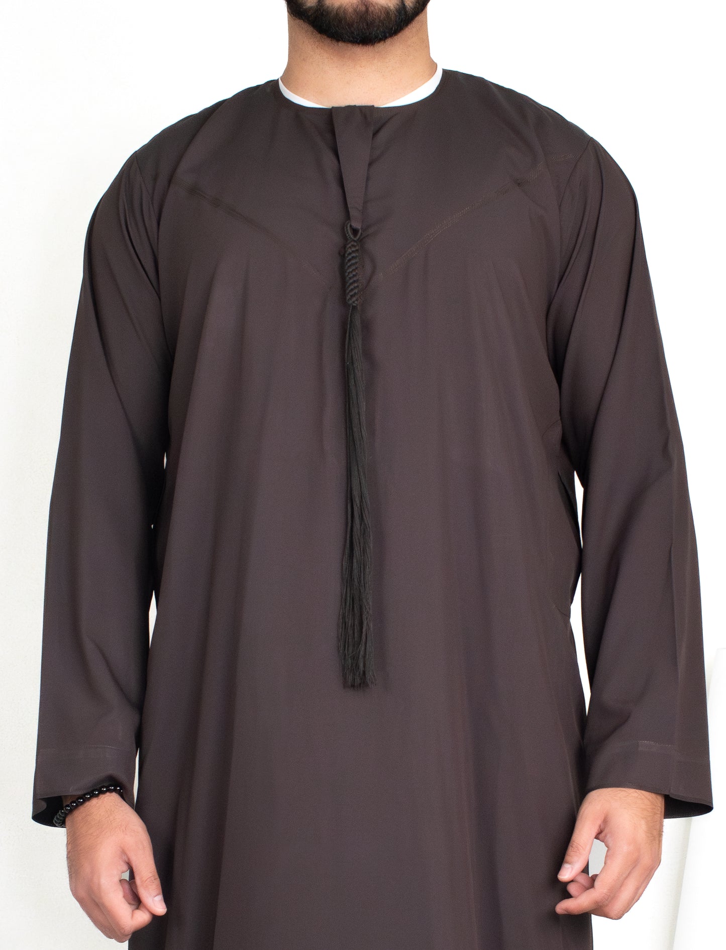 Premium Emirati Thobe: Charcoal Brown