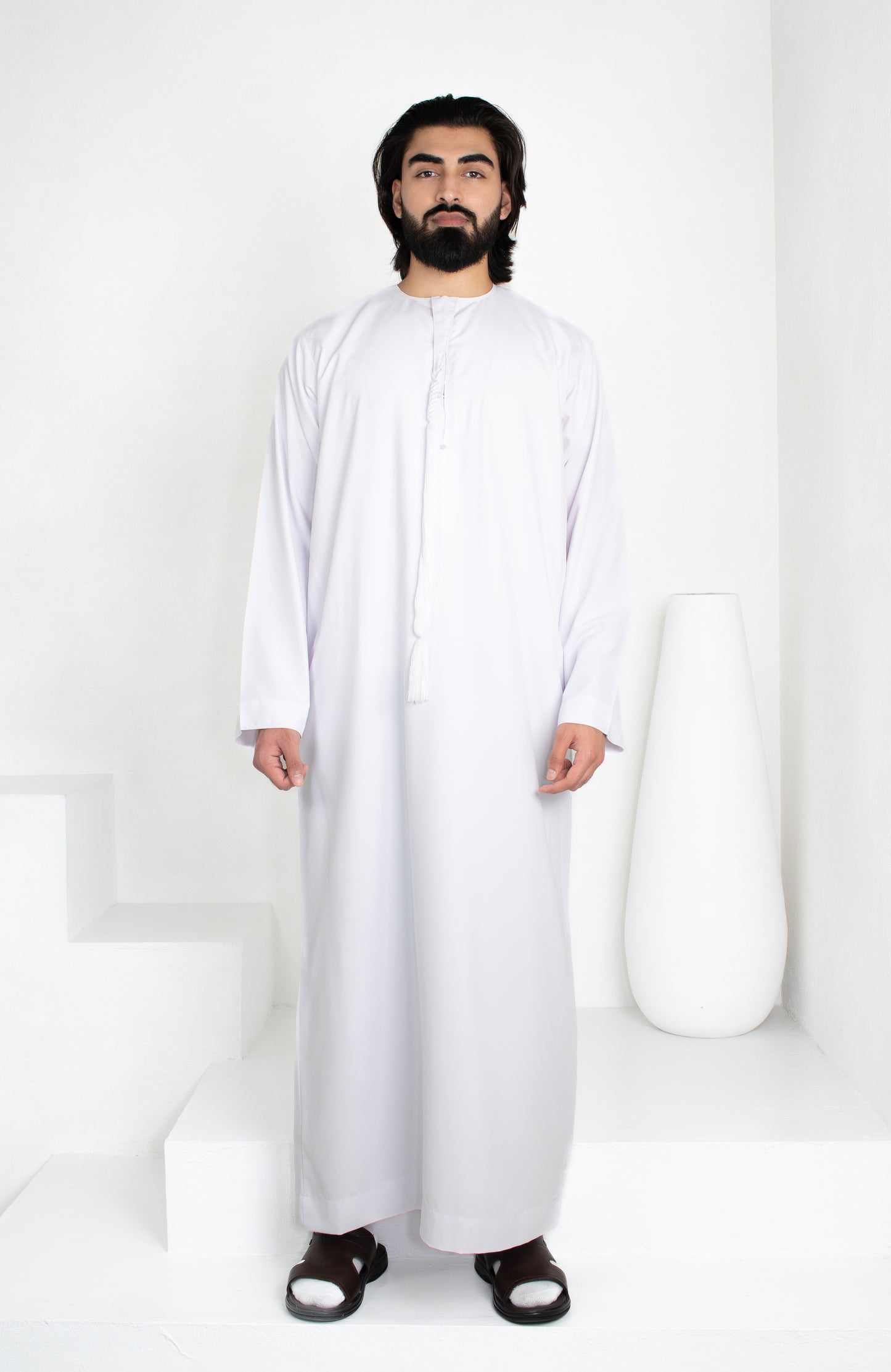 Premium Emirati Thobe: Pure White