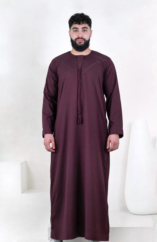 Premium Emirati Thobe: Burgundy