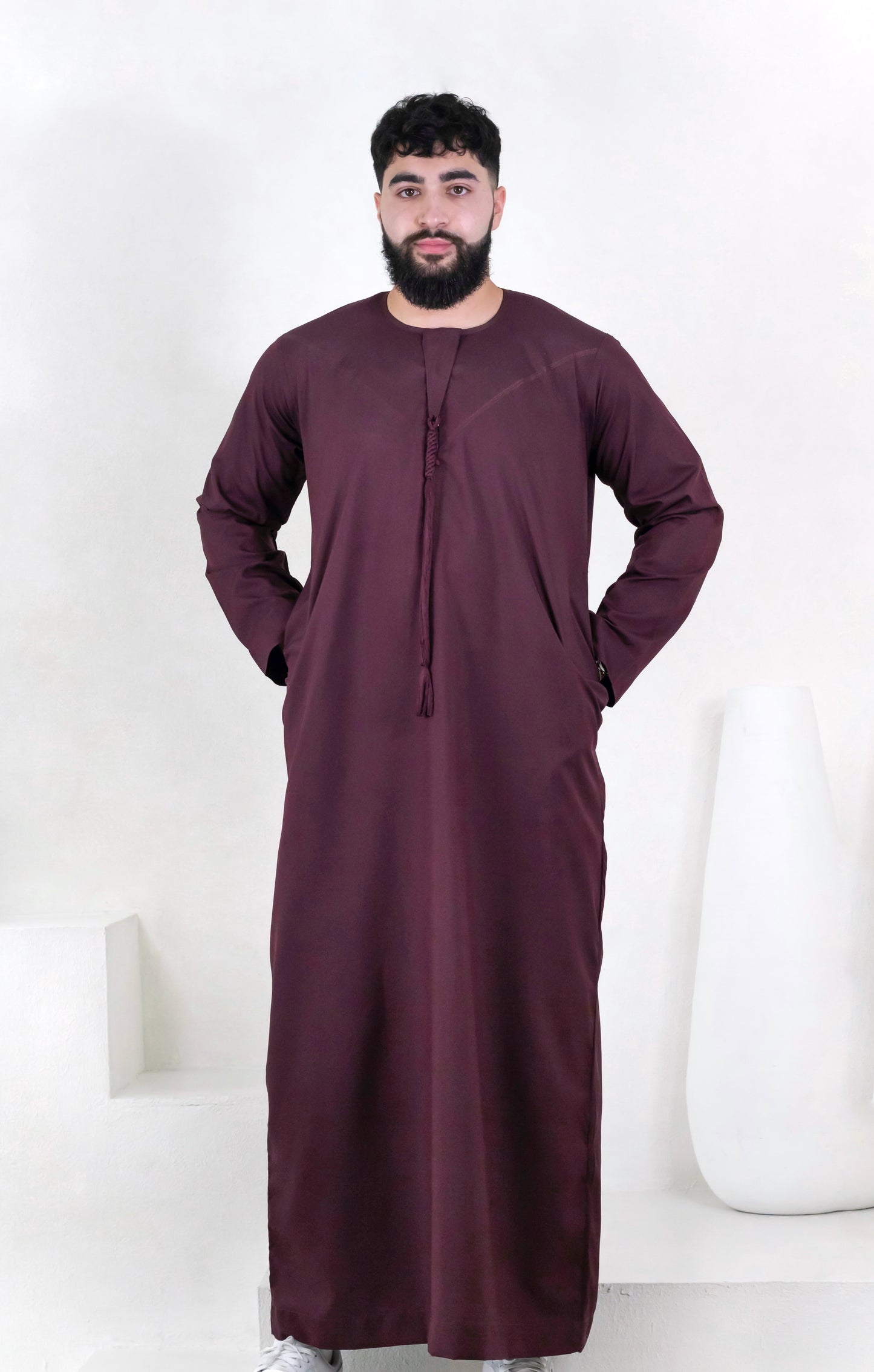 Premium Emirati Thobe: Burgundy