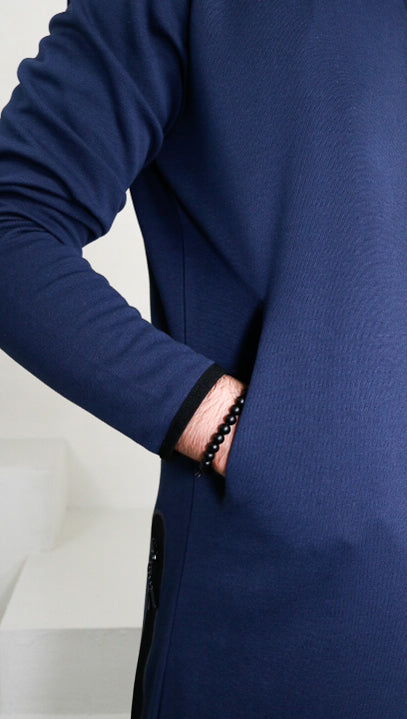 Elite Fleece Thobe: Navy